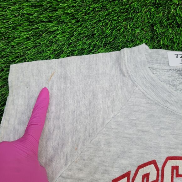 Vintage 1987 JERZEES Cropped Sweatshirt Womens L 21x14 Gray - Picture 6 of 14